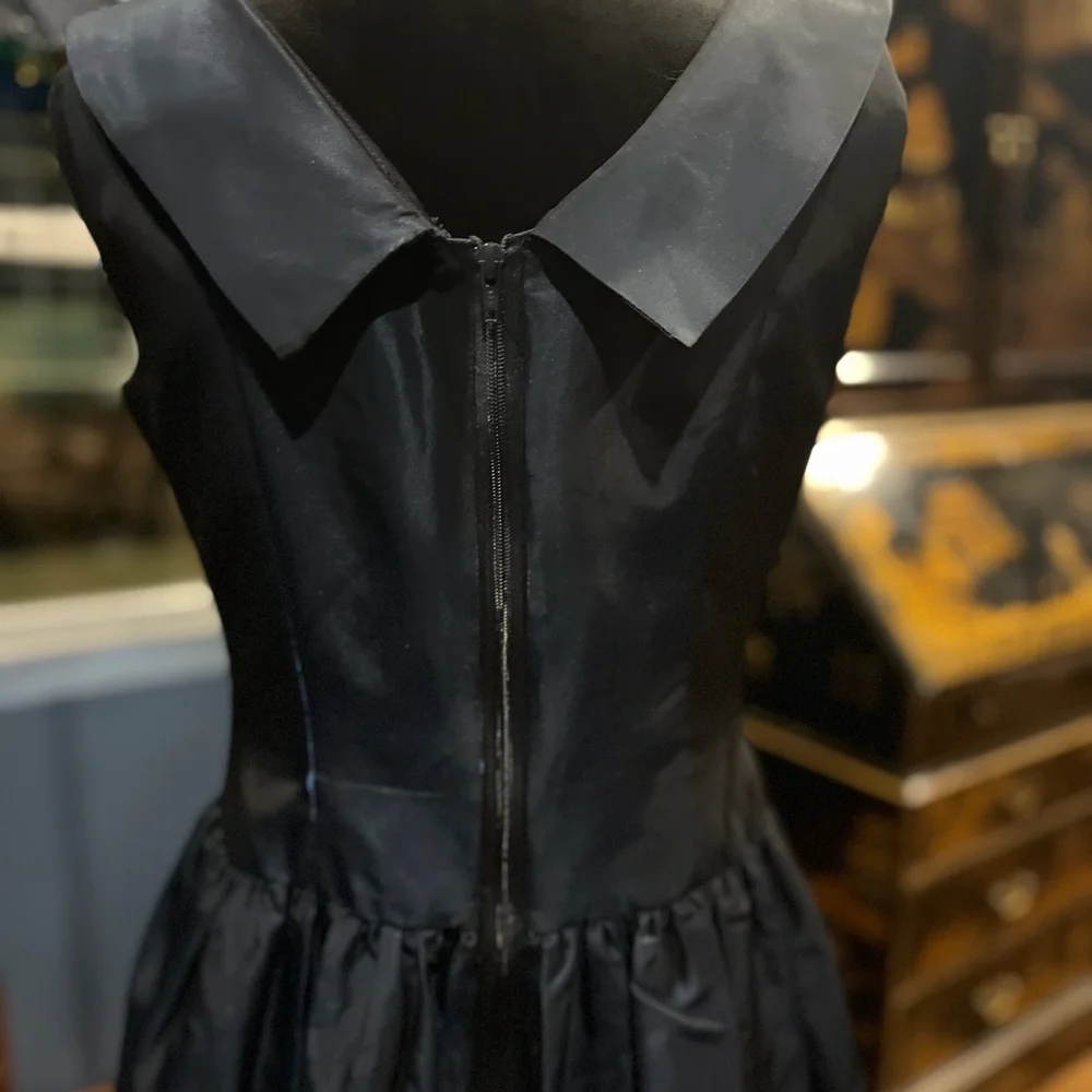 Vintage Classic Navy Fit-and-Flare Dress with Cowl Neck. Very Audrey Hepburn 6 - Picture 2 of 7